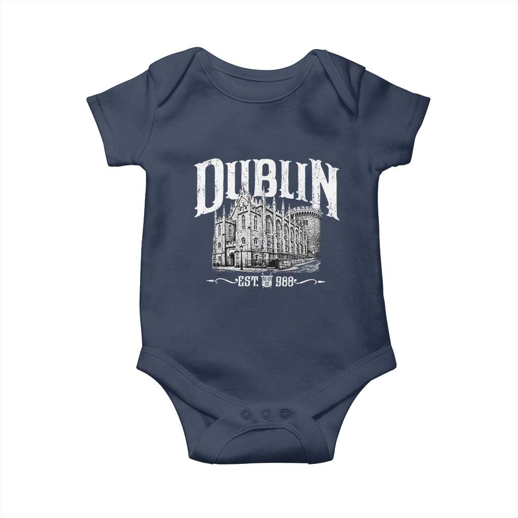 Dublin Castle Ireland Est 988 Travel Souvenir Baby Onesie TS11 Navy Print Your Wear