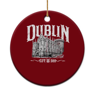 Dublin Castle Ireland Est 988 Travel Souvenir Ceramic Ornament TS11 1pc Red Print Your Wear