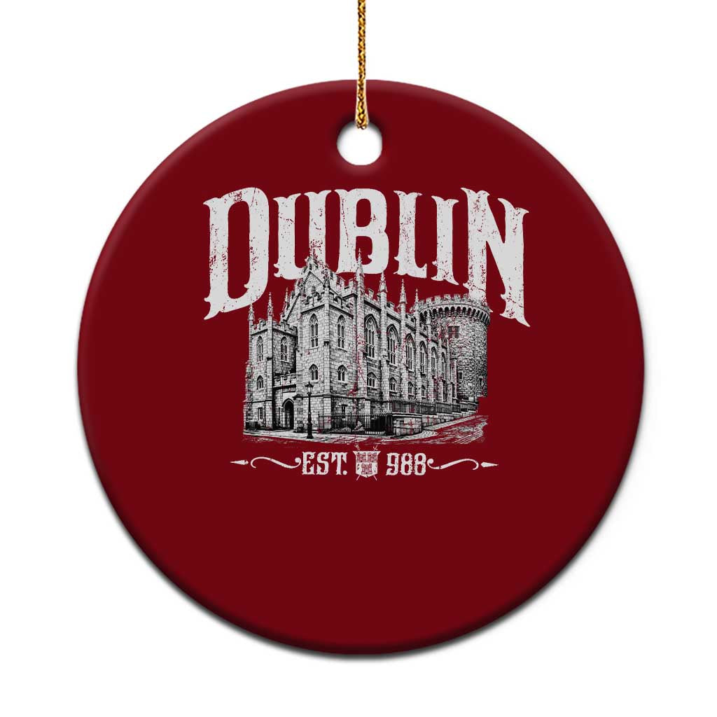 Dublin Castle Ireland Est 988 Travel Souvenir Ceramic Ornament TS11 1pc Red Print Your Wear