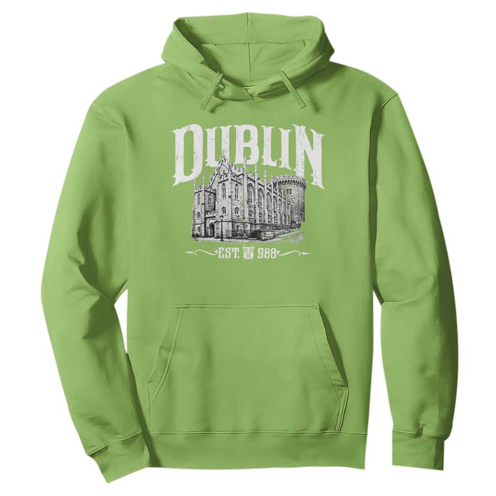 Dublin Castle Ireland Est 988 Travel Souvenir Hoodie TS11 Lime Print Your Wear