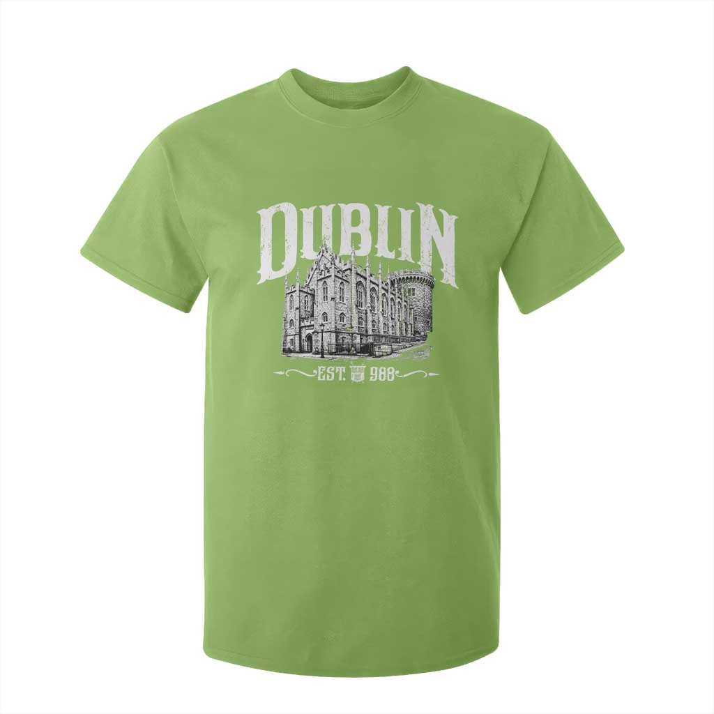 Dublin Castle Ireland Est 988 Travel Souvenir T Shirt For Kid TS11 Lime Print Your Wear