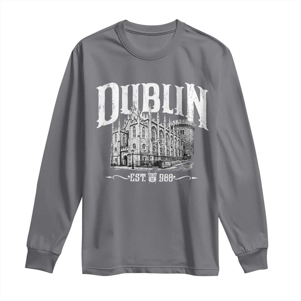 Dublin Castle Ireland Est 988 Travel Souvenir Long Sleeve Shirt TS11 Charcoal Print Your Wear