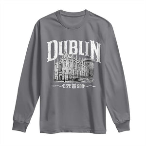 Dublin Castle Ireland Est 988 Travel Souvenir Long Sleeve Shirt TS11 Charcoal Print Your Wear
