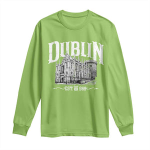 Dublin Castle Ireland Est 988 Travel Souvenir Long Sleeve Shirt TS11 Lime Print Your Wear