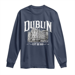 Dublin Castle Ireland Est 988 Travel Souvenir Long Sleeve Shirt TS11 Navy Print Your Wear