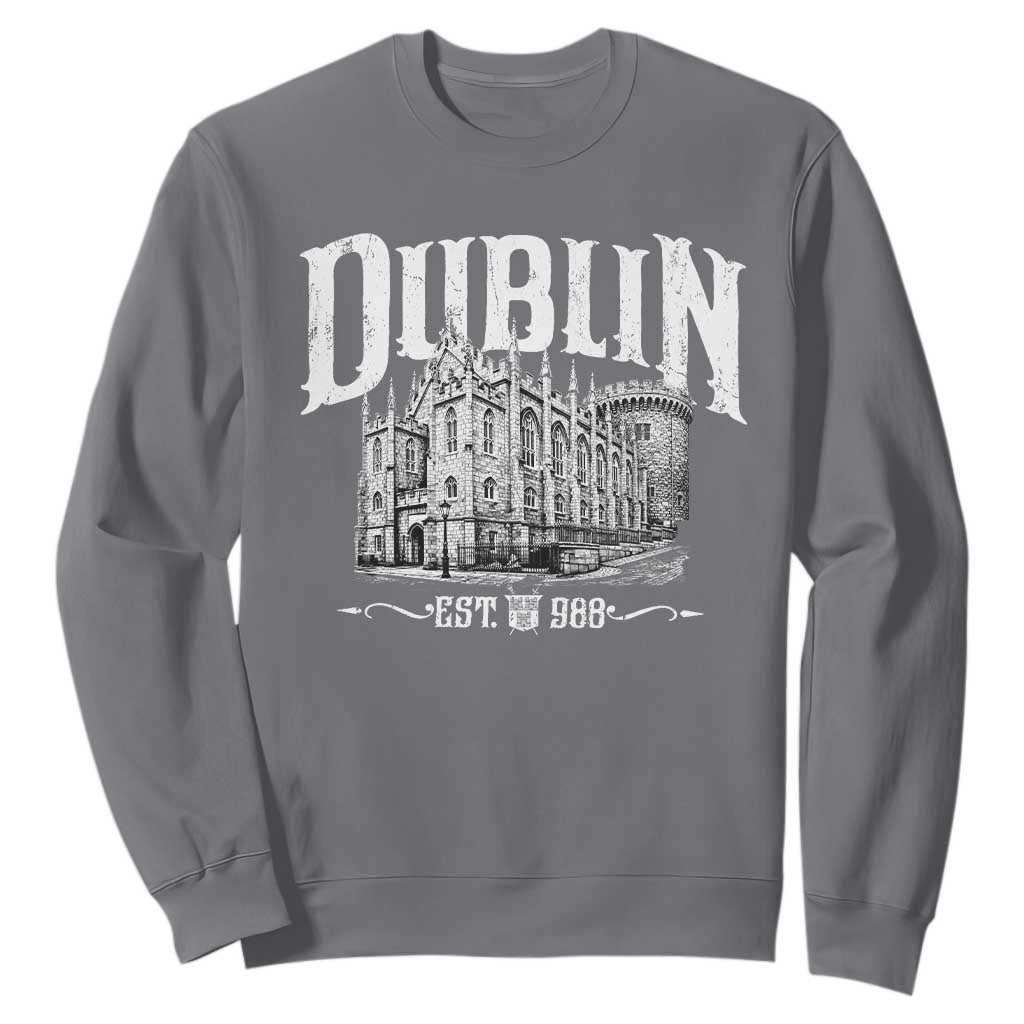 Dublin Castle Ireland Est 988 Travel Souvenir Sweatshirt TS11 Charcoal Print Your Wear
