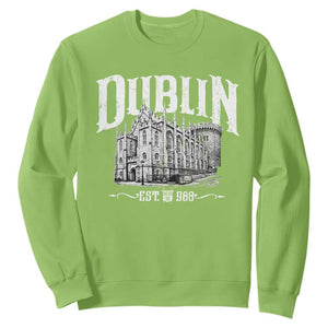 Dublin Castle Ireland Est 988 Travel Souvenir Sweatshirt TS11 Lime Print Your Wear