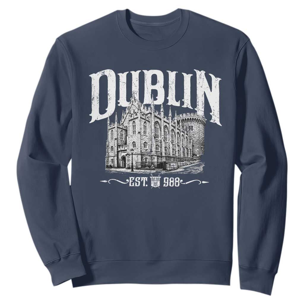 Dublin Castle Ireland Est 988 Travel Souvenir Sweatshirt TS11 Navy Print Your Wear