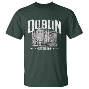 Dublin Castle Ireland Est 988 Travel Souvenir T Shirt TS11 Dark Forest Green Print Your Wear