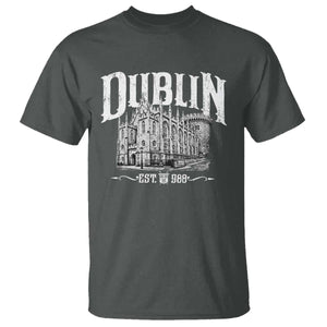 Dublin Castle Ireland Est 988 Travel Souvenir T Shirt TS11 Dark Heather Print Your Wear