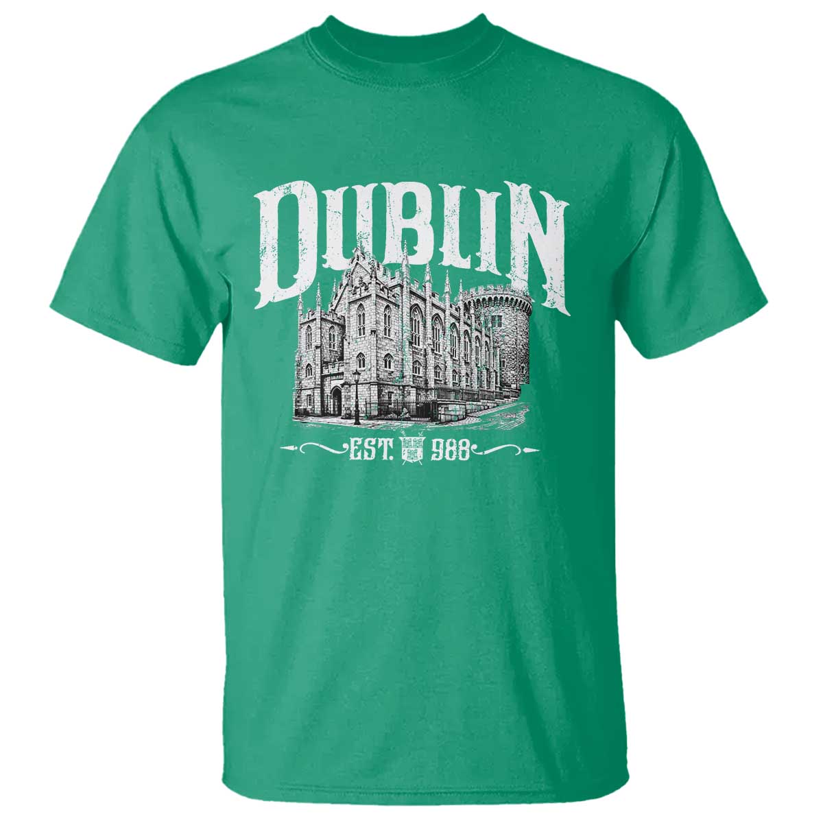 Dublin Castle Ireland Est 988 Travel Souvenir T Shirt TS11 Irish Green Print Your Wear
