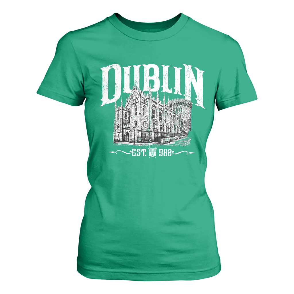 Dublin Castle Ireland Est 988 Travel Souvenir T Shirt For Women TS11 Irish Green Print Your Wear