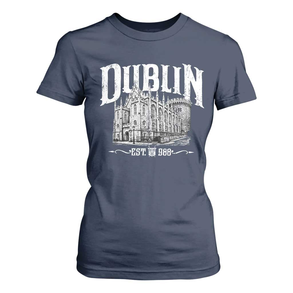Dublin Castle Ireland Est 988 Travel Souvenir T Shirt For Women TS11 Navy Print Your Wear