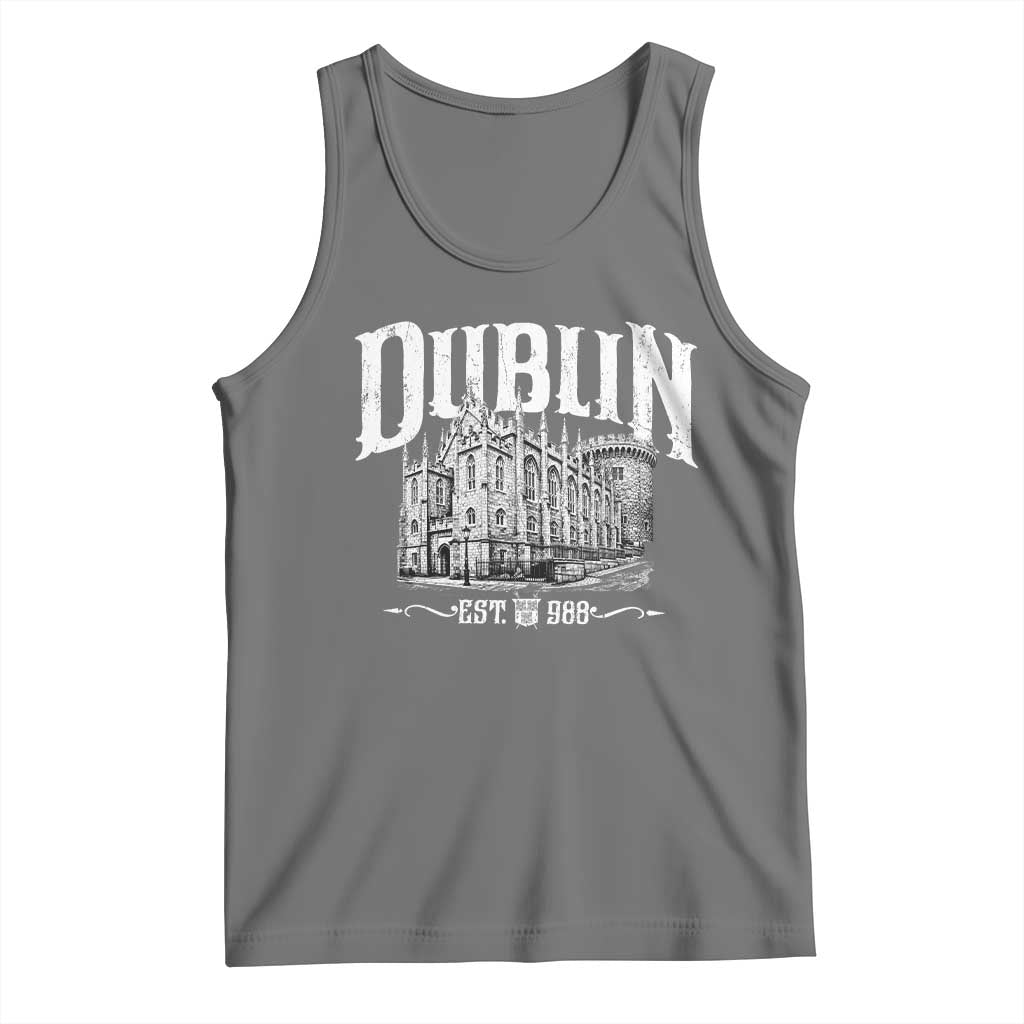 Dublin Castle Ireland Est 988 Travel Souvenir Tank Top TS11 Black Heather Print Your Wear