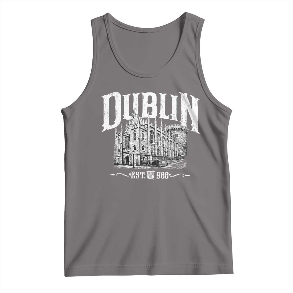Dublin Castle Ireland Est 988 Travel Souvenir Tank Top TS11 Deep Heather Print Your Wear