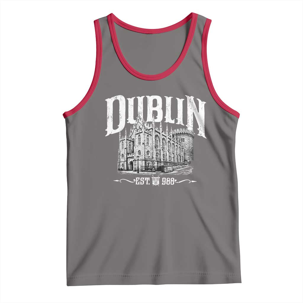 Dublin Castle Ireland Est 988 Travel Souvenir Tank Top TS11 Deep Heather Red Print Your Wear