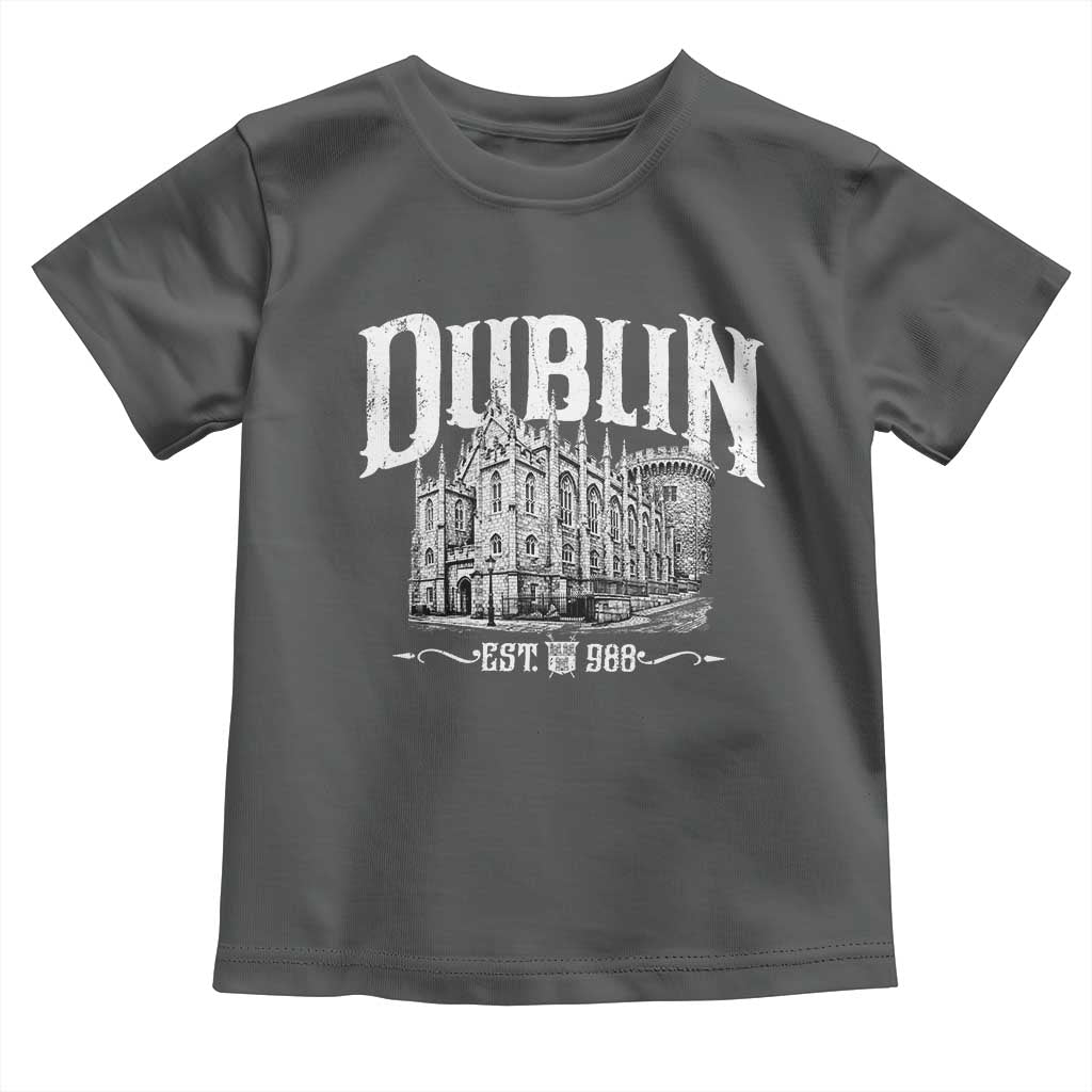 Dublin Castle Ireland Est 988 Travel Souvenir Toddler T Shirt TS11 Dark Heather Print Your Wear