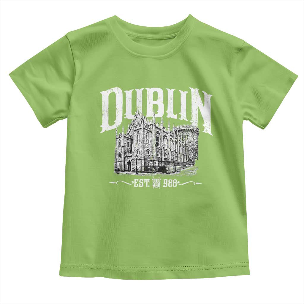 Dublin Castle Ireland Est 988 Travel Souvenir Toddler T Shirt TS11 Lime Print Your Wear