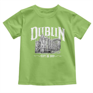 Dublin Castle Ireland Est 988 Travel Souvenir Toddler T Shirt TS11 Lime Print Your Wear