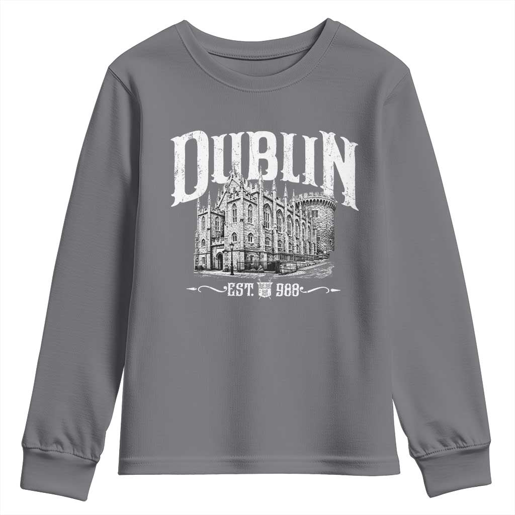 Dublin Castle Ireland Est 988 Travel Souvenir Youth Sweatshirt TS11 Charcoal Print Your Wear