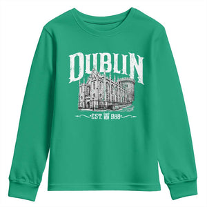 Dublin Castle Ireland Est 988 Travel Souvenir Youth Sweatshirt TS11 Irish Green Print Your Wear