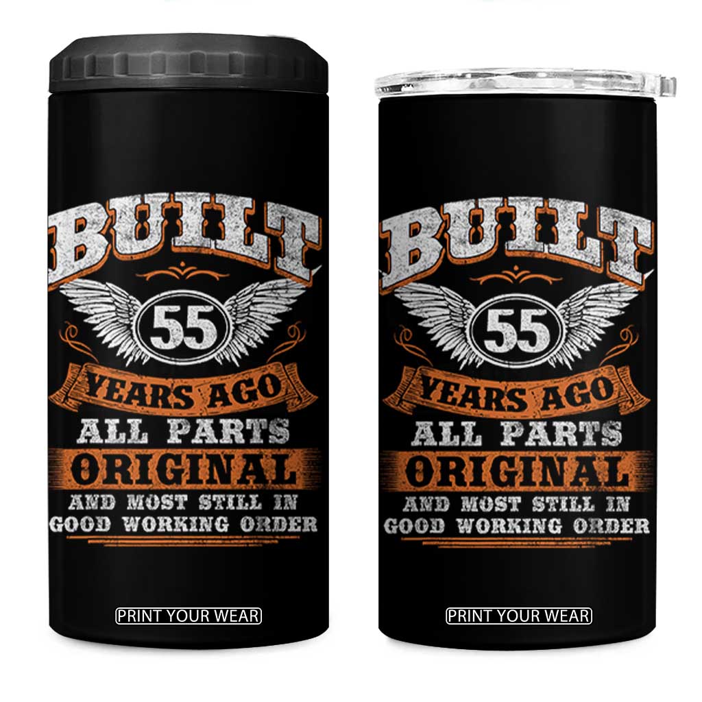 Funny 55th Birthday 4 in 1 Can Cooler Tumbler Built 55 Years Ago All Parts Original And Most Still In Good Working Order TS11 One Size: 16 oz Black Print Your Wear