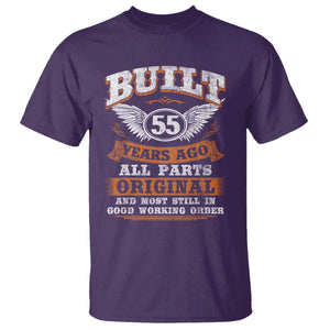 Funny 55th Birthday T Shirt Built 55 Years Ago All Parts Original And Most Still In Good Working Order TS11 Purple Print Your Wear