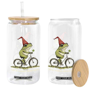 Funny Frog St Patricks Day Glass Can Off To Commit Shenanigans Four Leaf Clover TS11 Print Your Wear