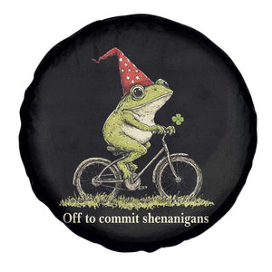 Funny Frog St Patricks Day Spare Tire Cover Off To Commit Shenanigans Four Leaf Clover TS11 Print Your Wear