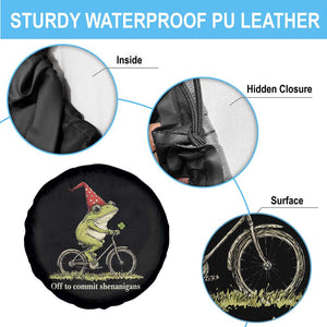 Funny Frog St Patricks Day Spare Tire Cover Off To Commit Shenanigans Four Leaf Clover TS11 Print Your Wear