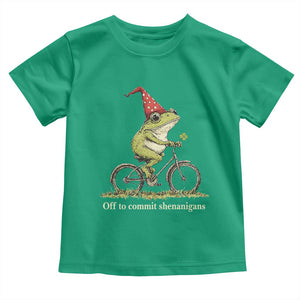 Funny Frog St Patricks Day Toddler T Shirt Off To Commit Shenanigans Four Leaf Clover TS11 Irish Green Print Your Wear