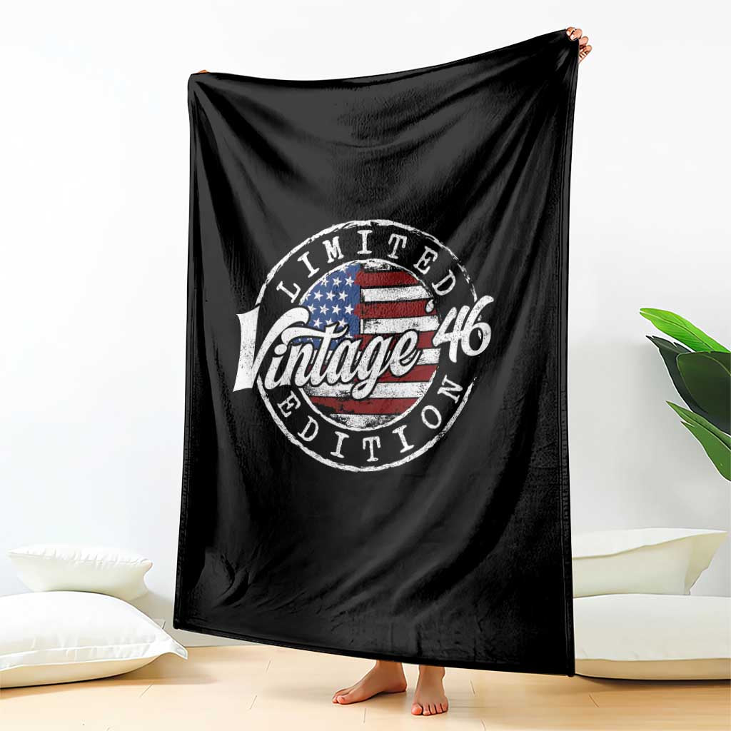 Funny 80th Birthday Throw Blanket Vintage 1946 Stamp 80 Years Old American Flag TS11 Print Your Wear