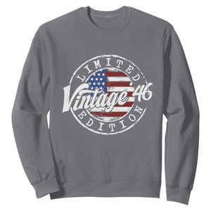 Funny 80th Birthday Sweatshirt Vintage 1946 Stamp 80 Years Old American Flag TS11 Charcoal Print Your Wear