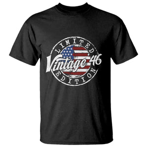 Funny 80th Birthday T Shirt Vintage 1946 Stamp 80 Years Old American Flag TS11 Black Print Your Wear