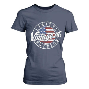 Funny 80th Birthday T Shirt For Women Vintage 1946 Stamp 80 Years Old American Flag TS11 Navy Print Your Wear