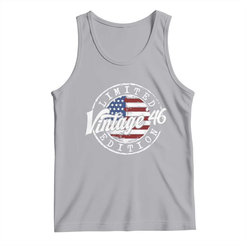 Funny 80th Birthday Tank Top Vintage 1946 Stamp 80 Years Old American Flag TS11 Athletic Heather Print Your Wear