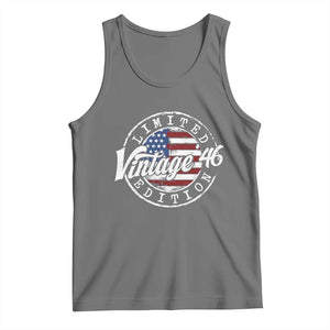 Funny 80th Birthday Tank Top Vintage 1946 Stamp 80 Years Old American Flag TS11 Black Heather Print Your Wear