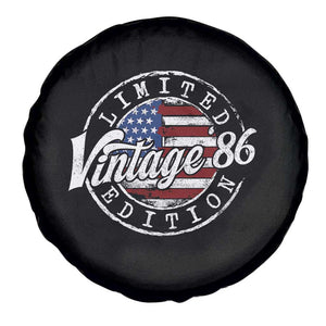Funny 40th Birthday Spare Tire Cover Vintage 1986 Stamp 40 Years Old American Flag TS11 Print Your Wear