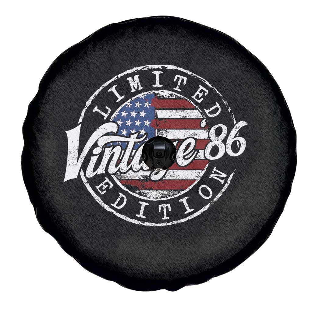 Funny 40th Birthday Spare Tire Cover Vintage 1986 Stamp 40 Years Old American Flag TS11 Print Your Wear