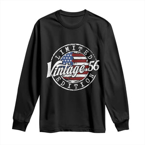 Funny 70th Birthday Long Sleeve Shirt Vintage 1956 Stamp 70 Years Old American Flag TS11 Black Print Your Wear