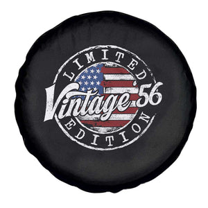 Funny 70th Birthday Spare Tire Cover Vintage 1956 Stamp 70 Years Old American Flag TS11 Print Your Wear