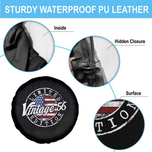 Funny 70th Birthday Spare Tire Cover Vintage 1956 Stamp 70 Years Old American Flag TS11 Print Your Wear