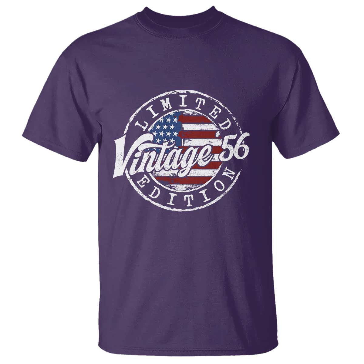 Funny 70th Birthday T Shirt Vintage 1956 Stamp 70 Years Old American Flag TS11 Purple Print Your Wear