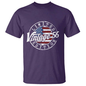 Funny 70th Birthday T Shirt Vintage 1956 Stamp 70 Years Old American Flag TS11 Purple Print Your Wear