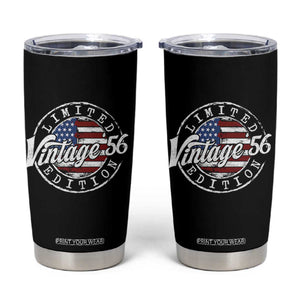Funny 70th Birthday Tumbler Cup Vintage 1956 Stamp 70 Years Old American Flag TS11 Black Print Your Wear