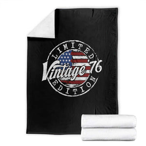Funny 50th Birthday Throw Blanket Vintage 1976 Stamp 50 Years Old American Flag TS11 Black Print Your Wear