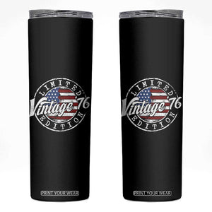 Funny 50th Birthday Skinny Tumbler Vintage 1976 Stamp 50 Years Old American Flag TS11 Black Print Your Wear