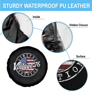 Funny 50th Birthday Spare Tire Cover Vintage 1976 Stamp 50 Years Old American Flag TS11 Print Your Wear