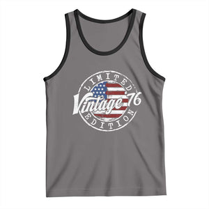 Funny 50th Birthday Tank Top Vintage 1976 Stamp 50 Years Old American Flag TS11 Deep Heather Black Print Your Wear