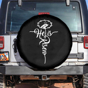 Easter He Is Risen Spare Tire Cover Christian Easter Day Religious Cross TS11 No hole Black Print Your Wear